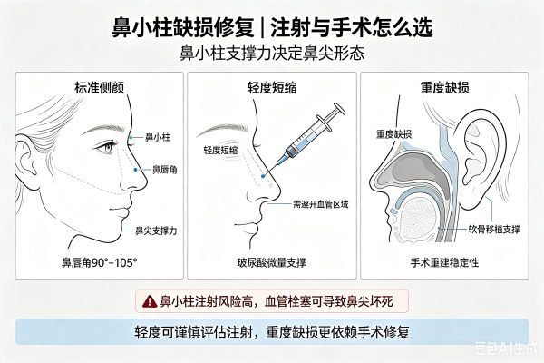 鼻小柱缺失与玻尿酸注射全解析：从手术修复到微整填充，一篇讲清楚