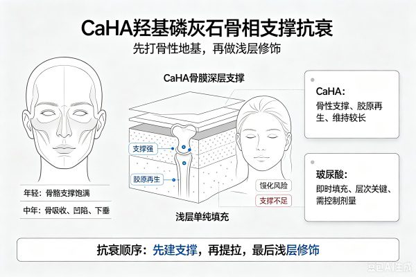 面部抗衰不能只靠填:CaHA的结构支撑与再生策略 1 面部抗衰不能只靠填:CaHA的结构支撑与再生策略