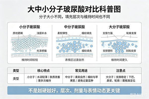 大、中、小分子玻尿酸全解析：分别适合什么部位？主流品牌怎么选？