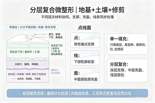 复合式分层微整形：地基+土壤+修剪，打造高级自然脸