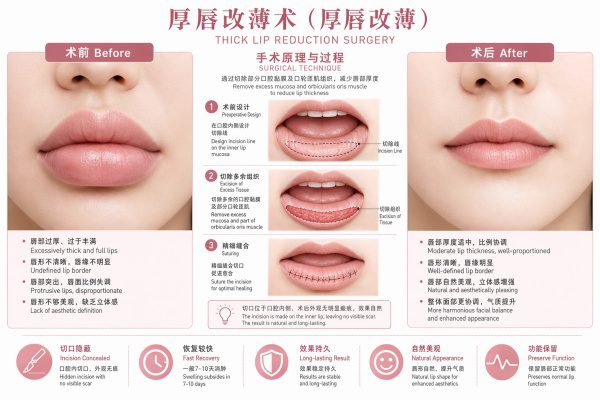 厚唇改薄手术全解析:从“香肠嘴”到自然唇形,价格、恢复期、风险一篇看懂 1 厚唇改薄手术全解析:从“香肠嘴”到自然唇形,价格、恢复期、风险一篇看懂