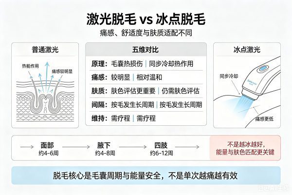 激光脱毛VS冰点脱毛：原理、区别、价格与周期全解析