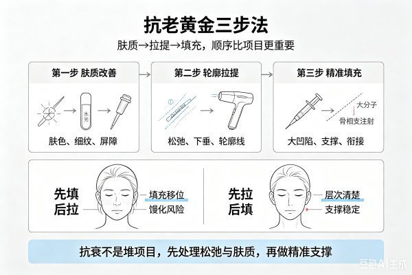 抗老顺序做错小心白花冤枉钱!解析医美抗老的黄金三步法 1 抗老顺序做错小心白花冤枉钱!解析医美抗老的黄金三步法
