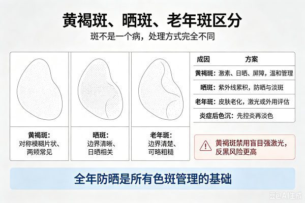 双颊褐色斑块是黄褐斑还是晒斑？专业解析斑点成因与科学抗斑指南