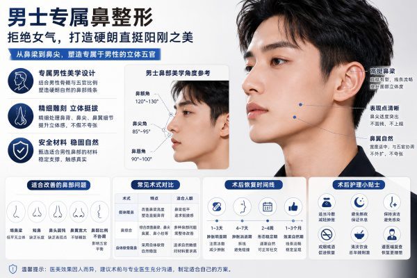 男士专属鼻整形:拒绝女气,打造硬朗、直挺的阳刚之美 1 男士专属鼻整形:拒绝女气,打造硬朗、直挺的阳刚之美