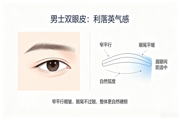 男生做双眼皮，和女生到底哪里不一样？韩国医生告诉你为什么“窄一点”反而更精神