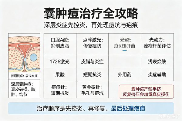囊肿痘治疗全攻略:从医美项目到凹疤修复,一篇看懂怎么选 1 囊肿痘治疗全攻略:从医美项目到凹疤修复,一篇看懂怎么选