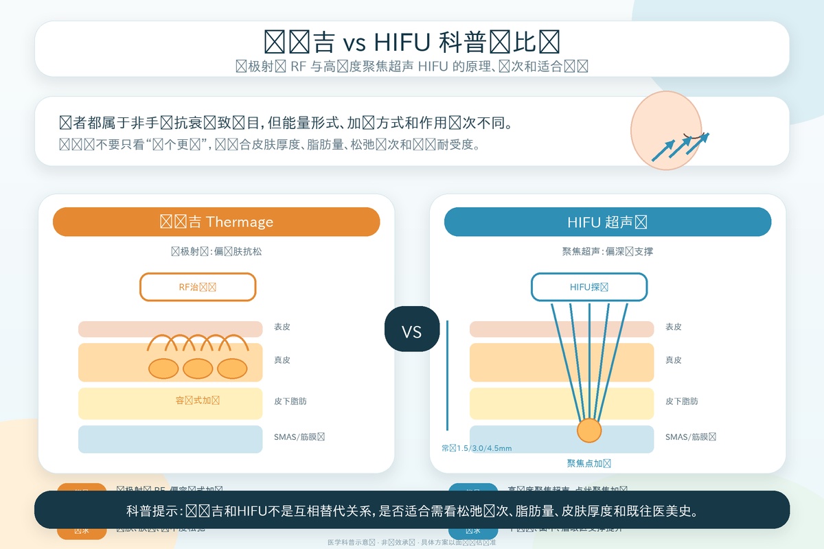 热玛吉vs HIFU，抗衰逻辑根本不同——一个是“熨平面料”，一个是“扶正骨架”