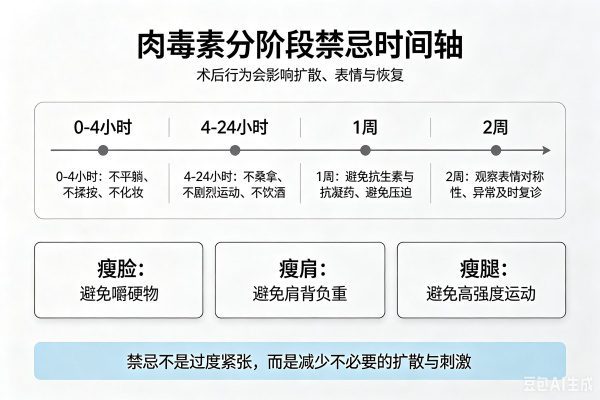 肉毒素注射后各阶段禁忌事项、时间限制与科学原因