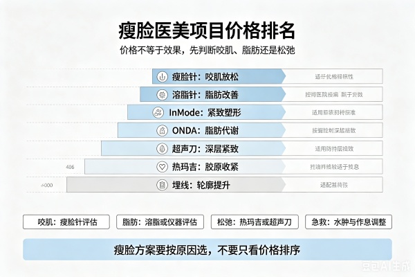 瘦脸医美项目价格排名：从千元入门到万元进阶，一篇看懂怎么选