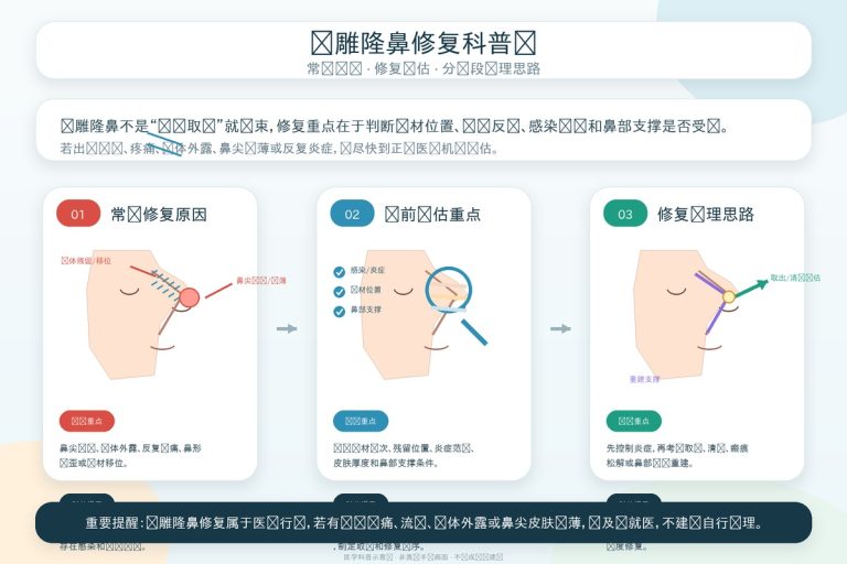 线雕隆鼻取线手术示意图，标注单侧鼻孔内小切口取出线材的路径