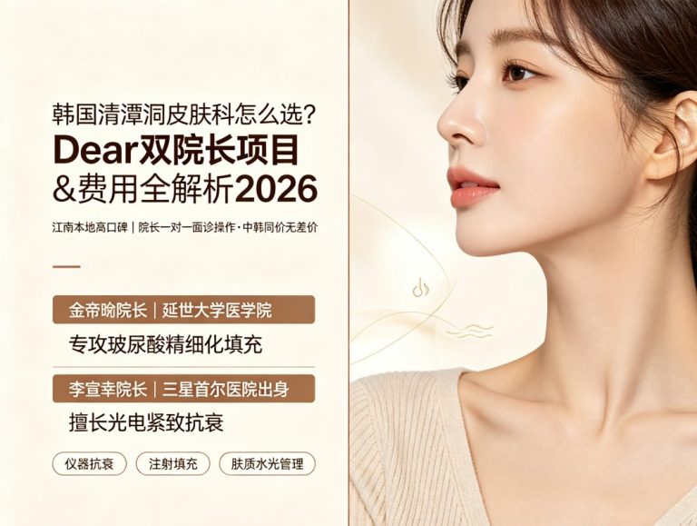 清潭洞Dear皮肤科：双院长制（金帝赊填充+李宣幸光电），中韩同价，仪器抗衰注射水光一站式管理
