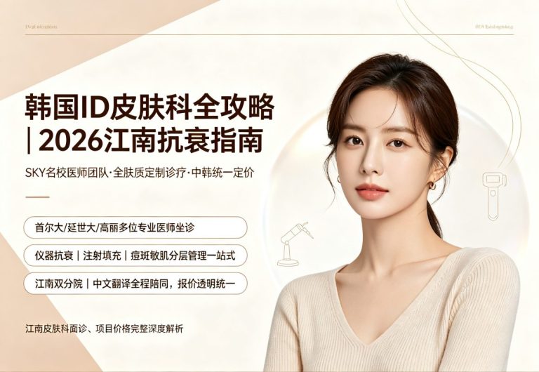 韩国ID皮肤科：SKY名校医师团队，双分院中韩同价，仪器抗衰注射痘斑敏肌分层管理一站式