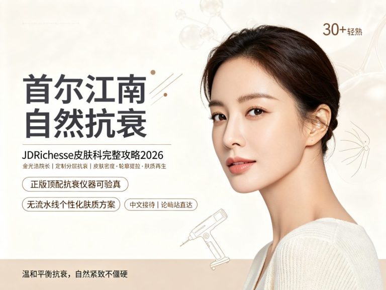 首尔江南JDRichesse皮肤科：金光浩院长分层抗衰，正版仪器可验真，肤质再生与轮廓提拉定制方案