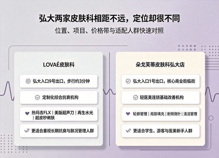 弘大皮肤科对比：LOVAÉ定制综合抗衰 vs 朵戈芙蒂轻医美连锁基础改善，长期管理与新手入门定位不同